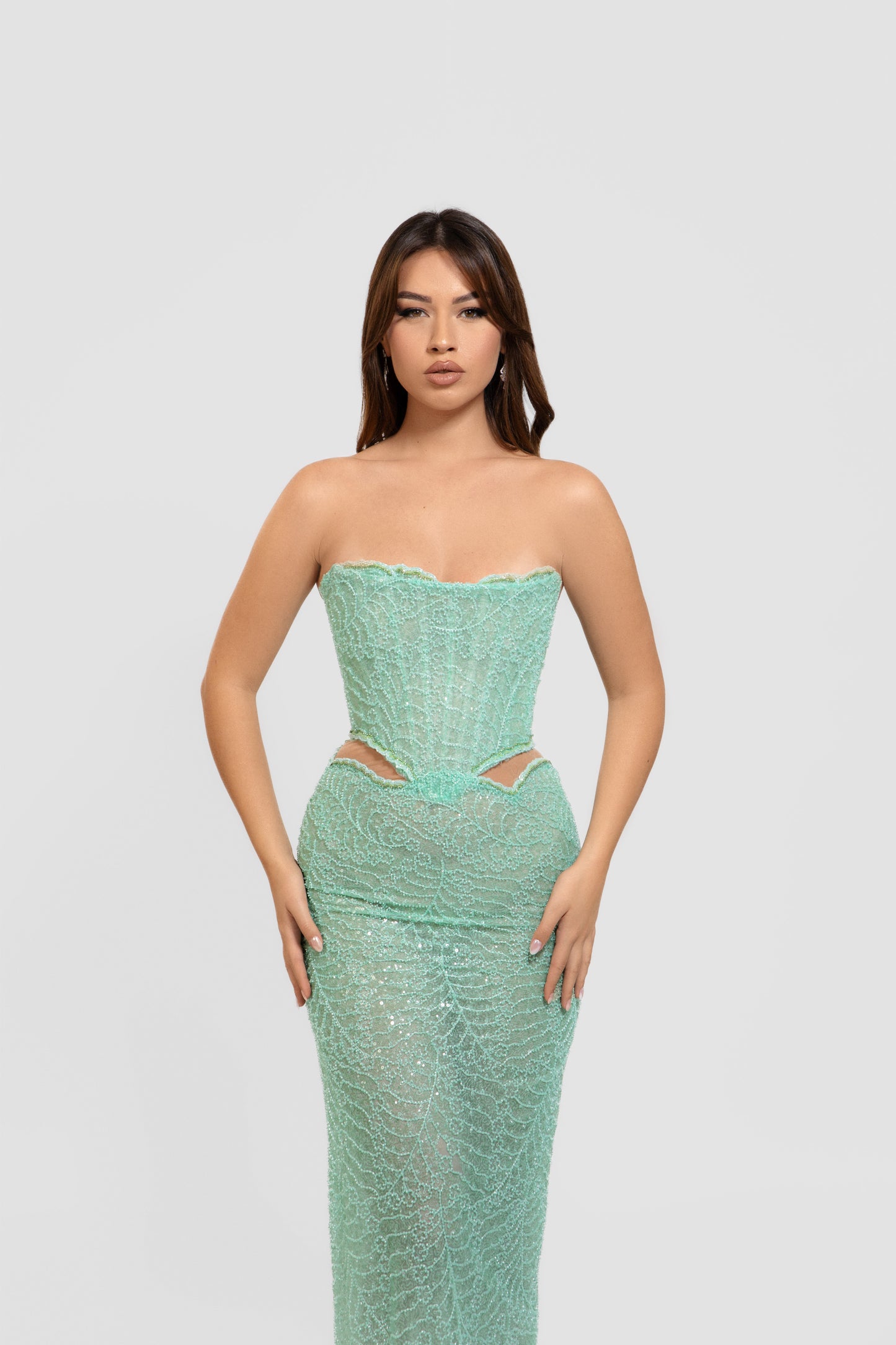 straight fitted mint dress