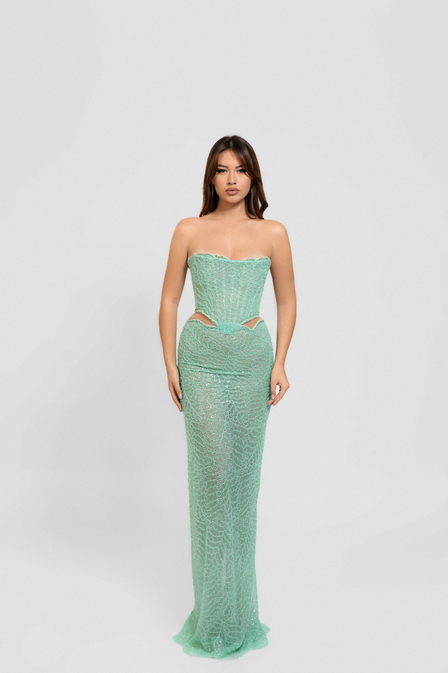 straight fitted mint dress