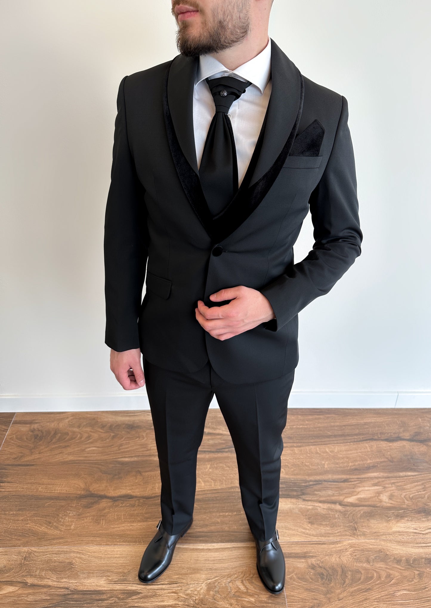 Black velvet tuxedo