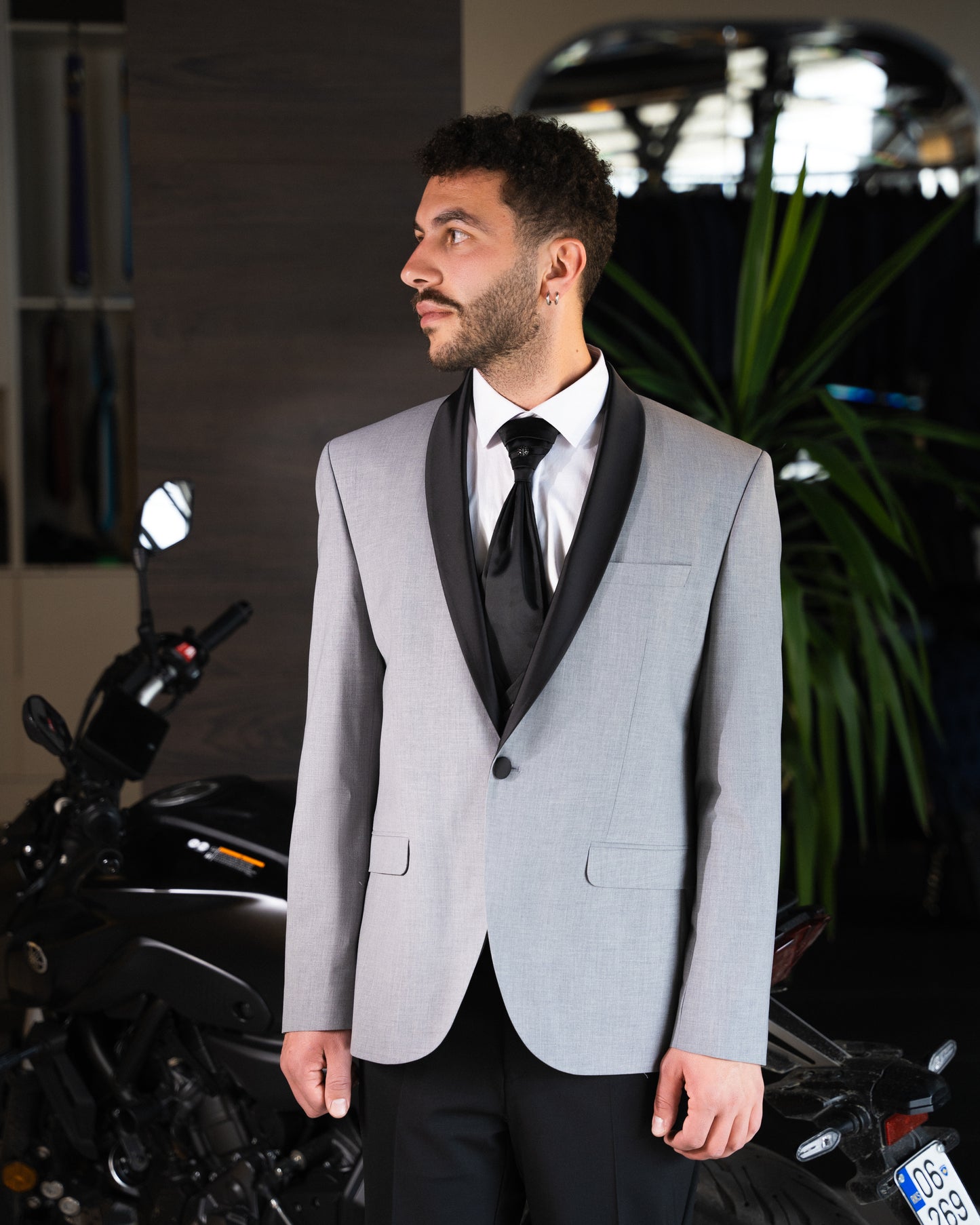 Slate elegance suit