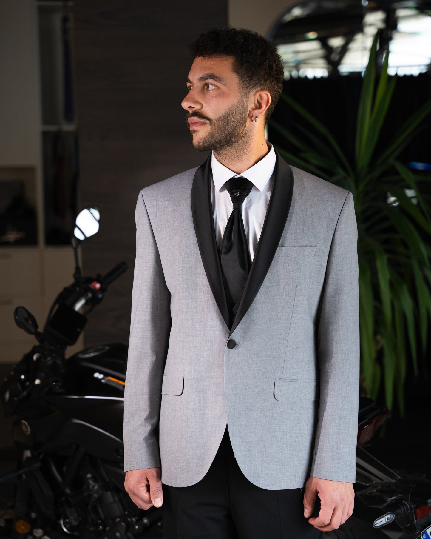 Slate elegance suit