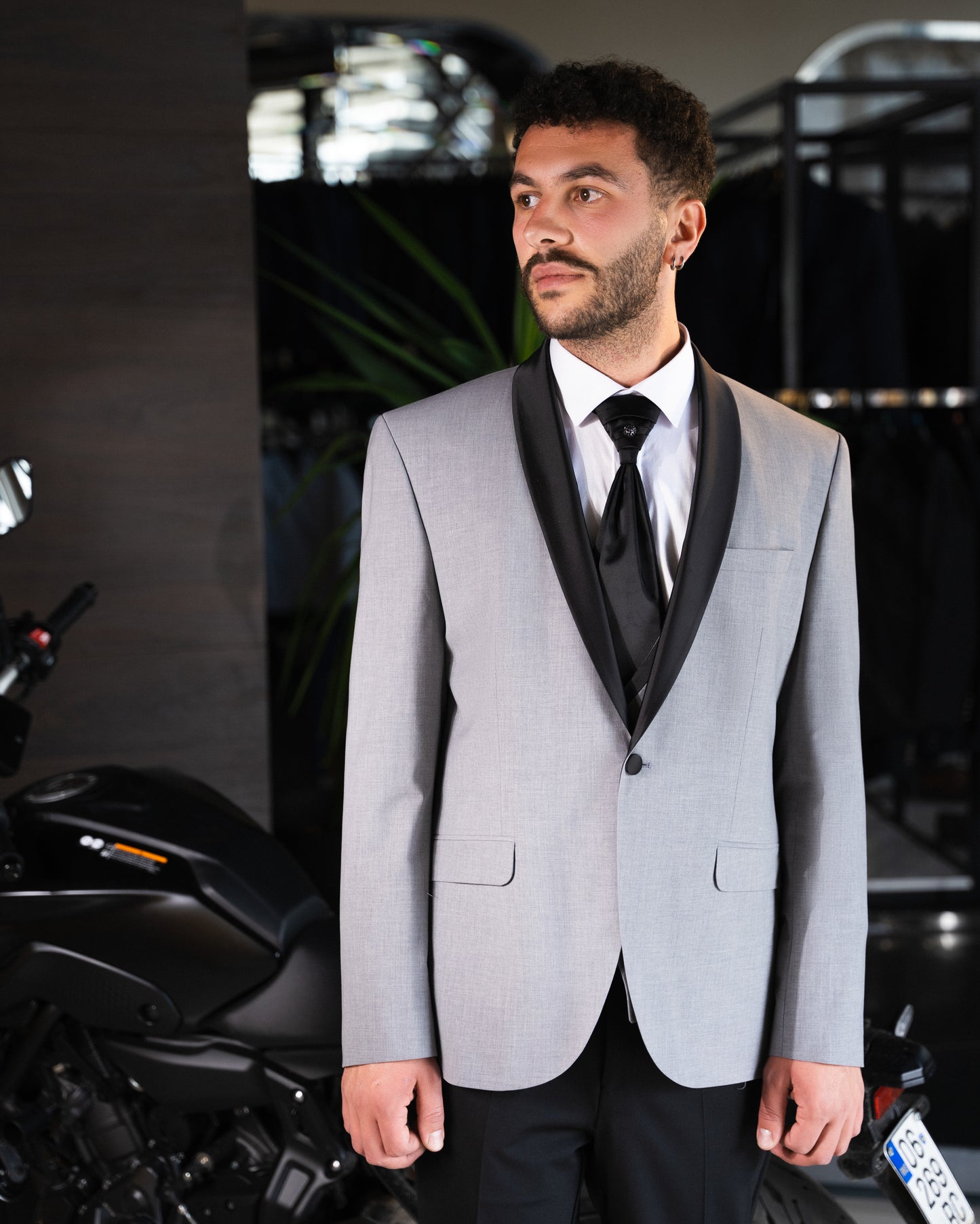 Slate elegance suit