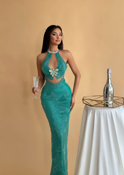 Bertha Straight Fitted Long Dress