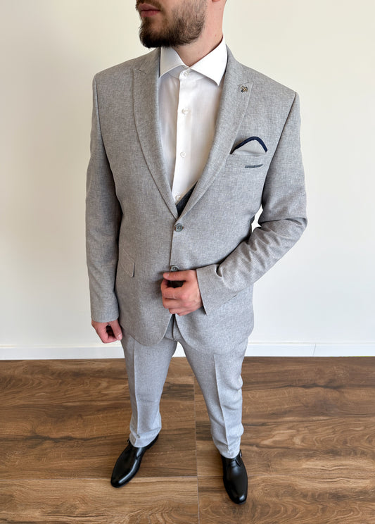 Silvered linen suit