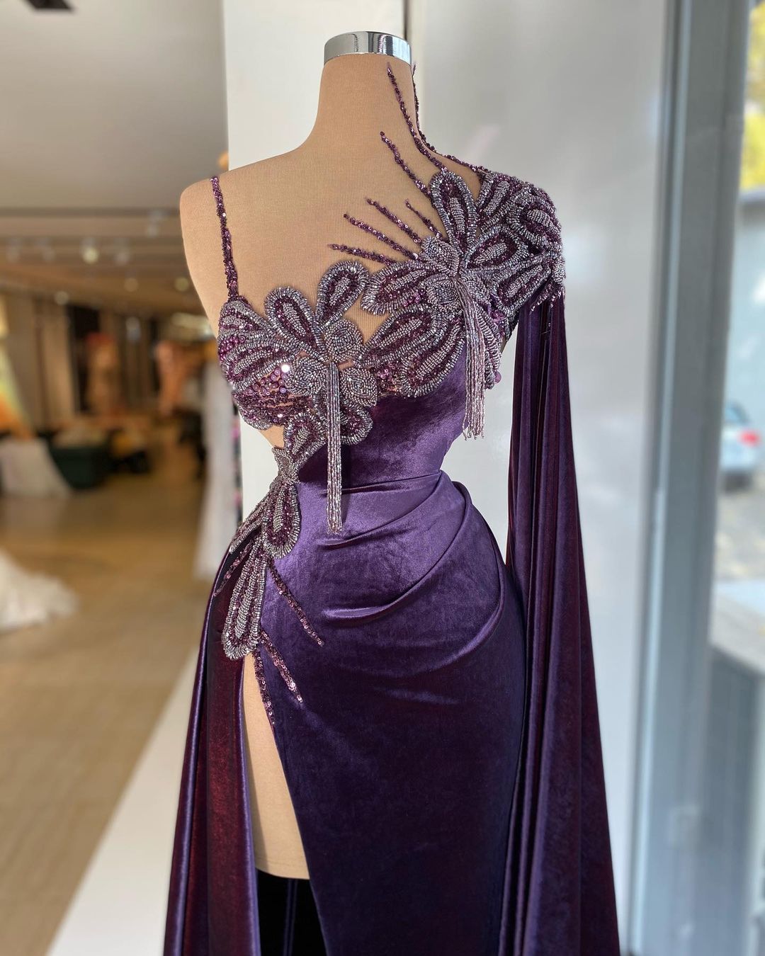 Purple velvet dress - Minna Fashion