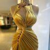 Yellow Velvet Dress - Minna Fashion