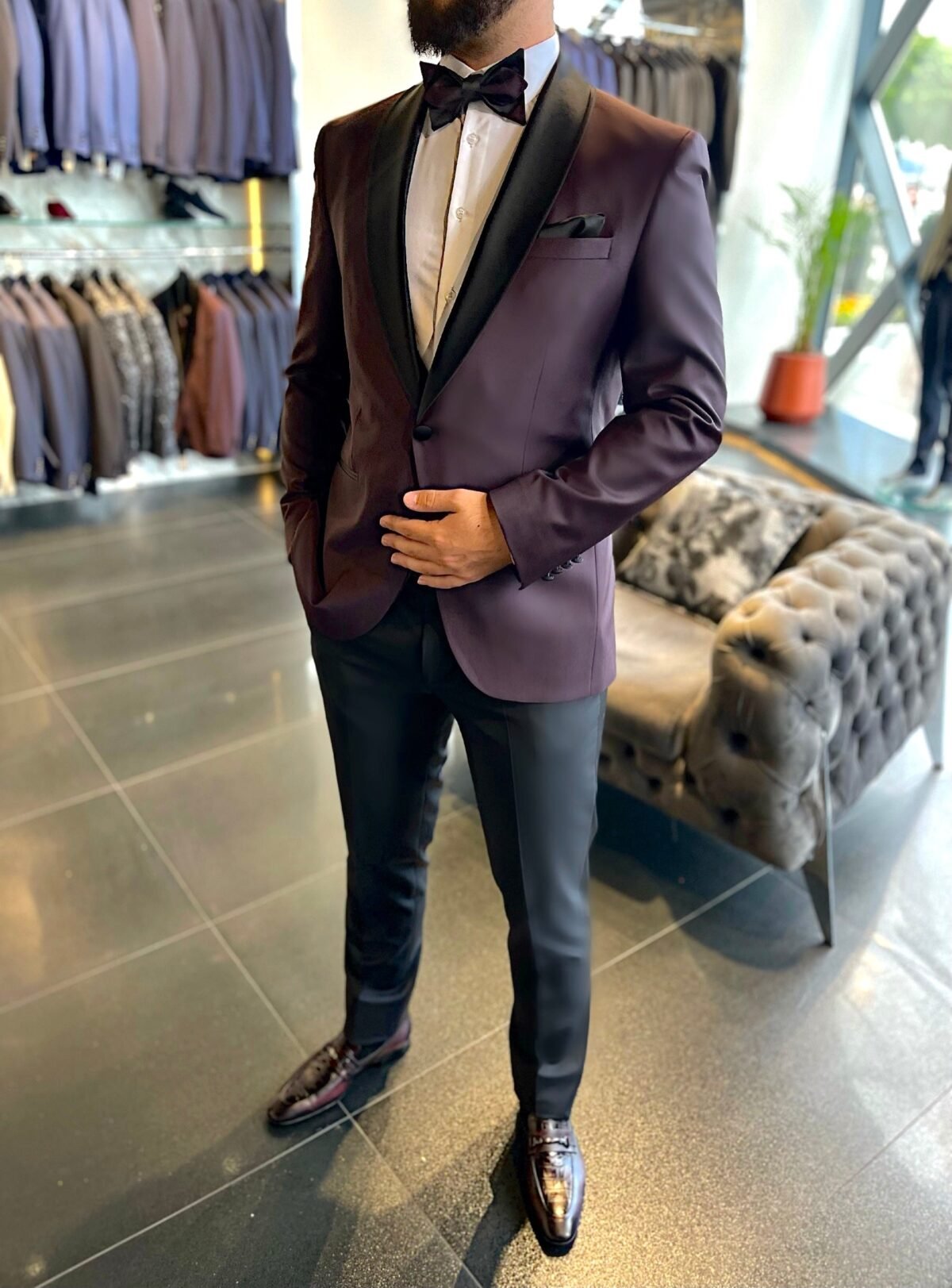 Burgundy Suit - Minna Fashion