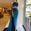 Blue draped dress - Minna Fashion