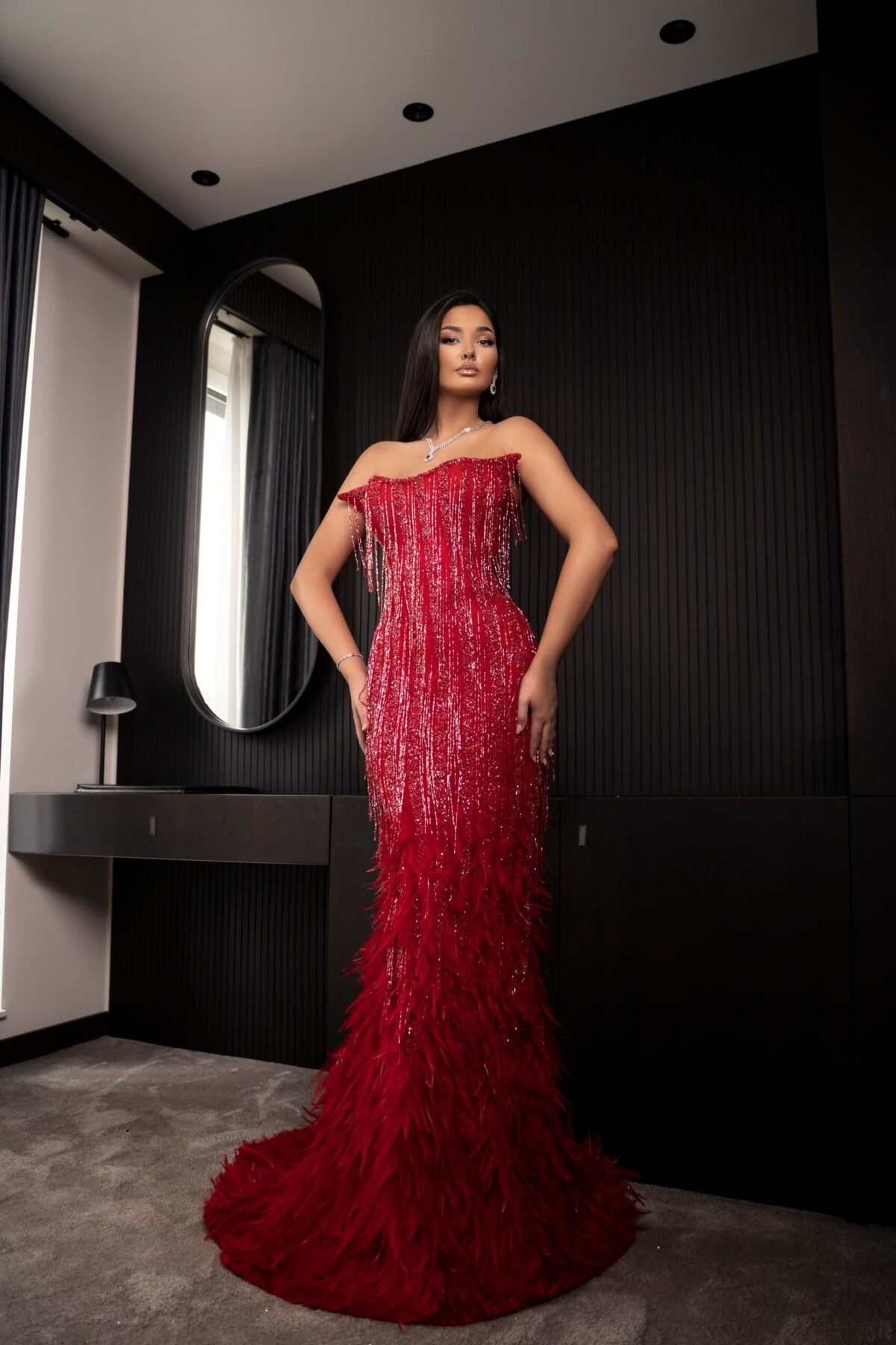 delilah red 1 scaled haute couture dress