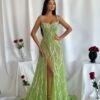 long evening dress with open slit