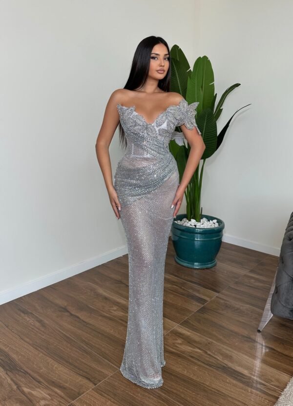 silver long dress