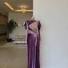 Hedda- Lilac long velvet dress