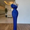 Royal blue long evening dress